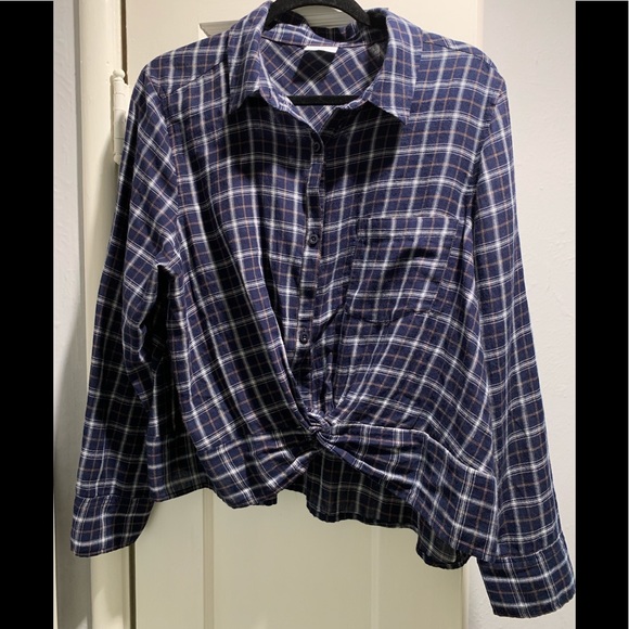 Cropped Plaid Blouse From Abound - Picture 1 of 5
